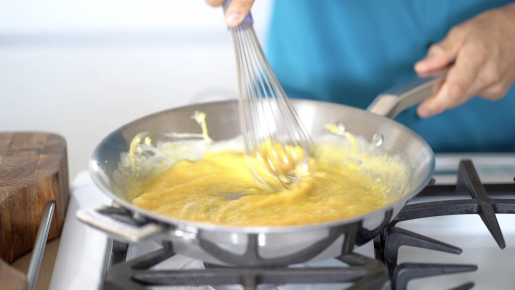 Stirring Eggs In Pan
