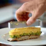 molding scrambled eggs into bar