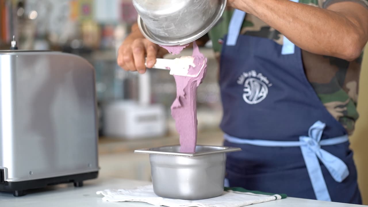 Storing blueberry ice cream