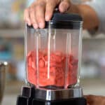 blending dried strawberries