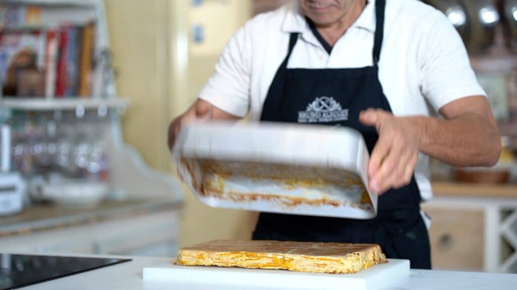 un-molding gratin dish